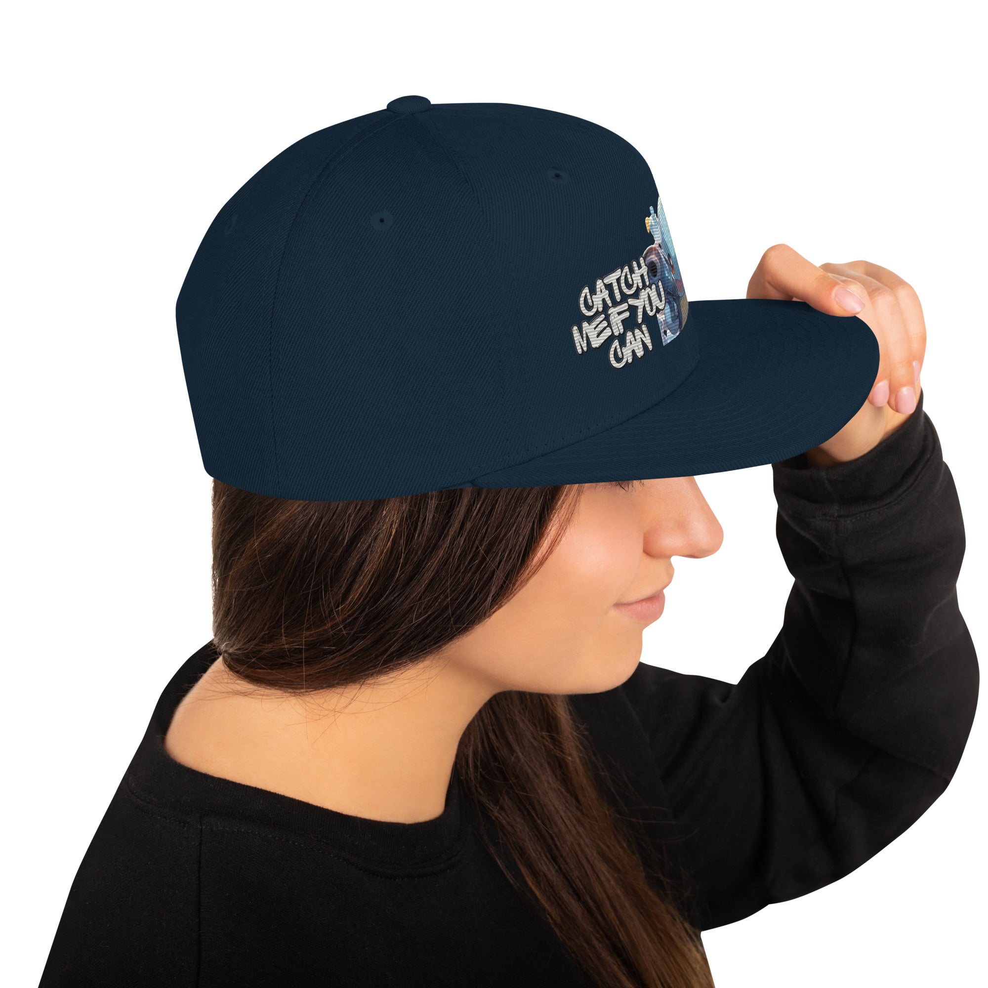 Catch Me if You Can Embroidered Snapback Hat