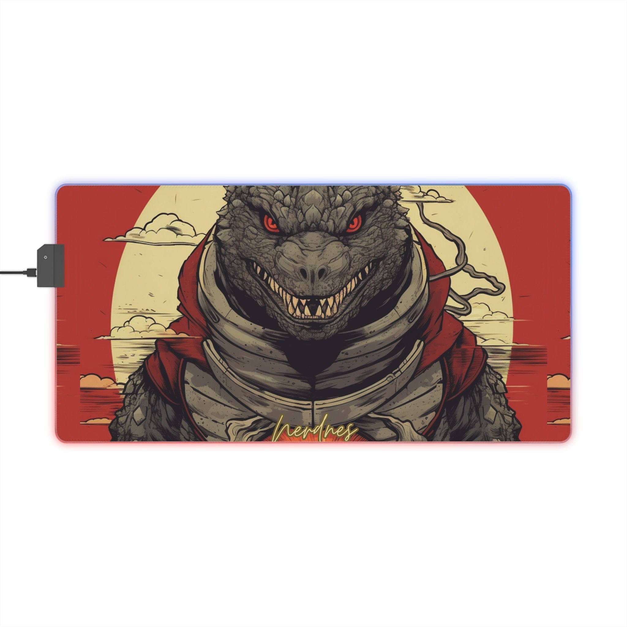 Nerdnes-Zilla- LED Gaming Mouse Pad